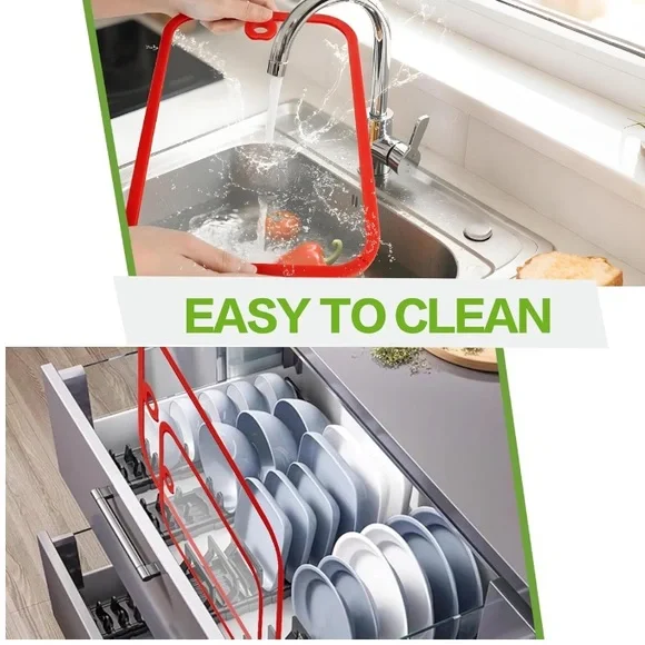 Two Clear Glass Cutting Board, 2 Size Chopping Board with Non-slip - SHIP ALONE - Picture 5 of 7